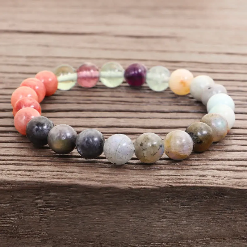 108 Mala Beads Fluorite Black Glitter Stone Protection Tassel Bracelet (Extra 30% Off | USE CODE: FS30)