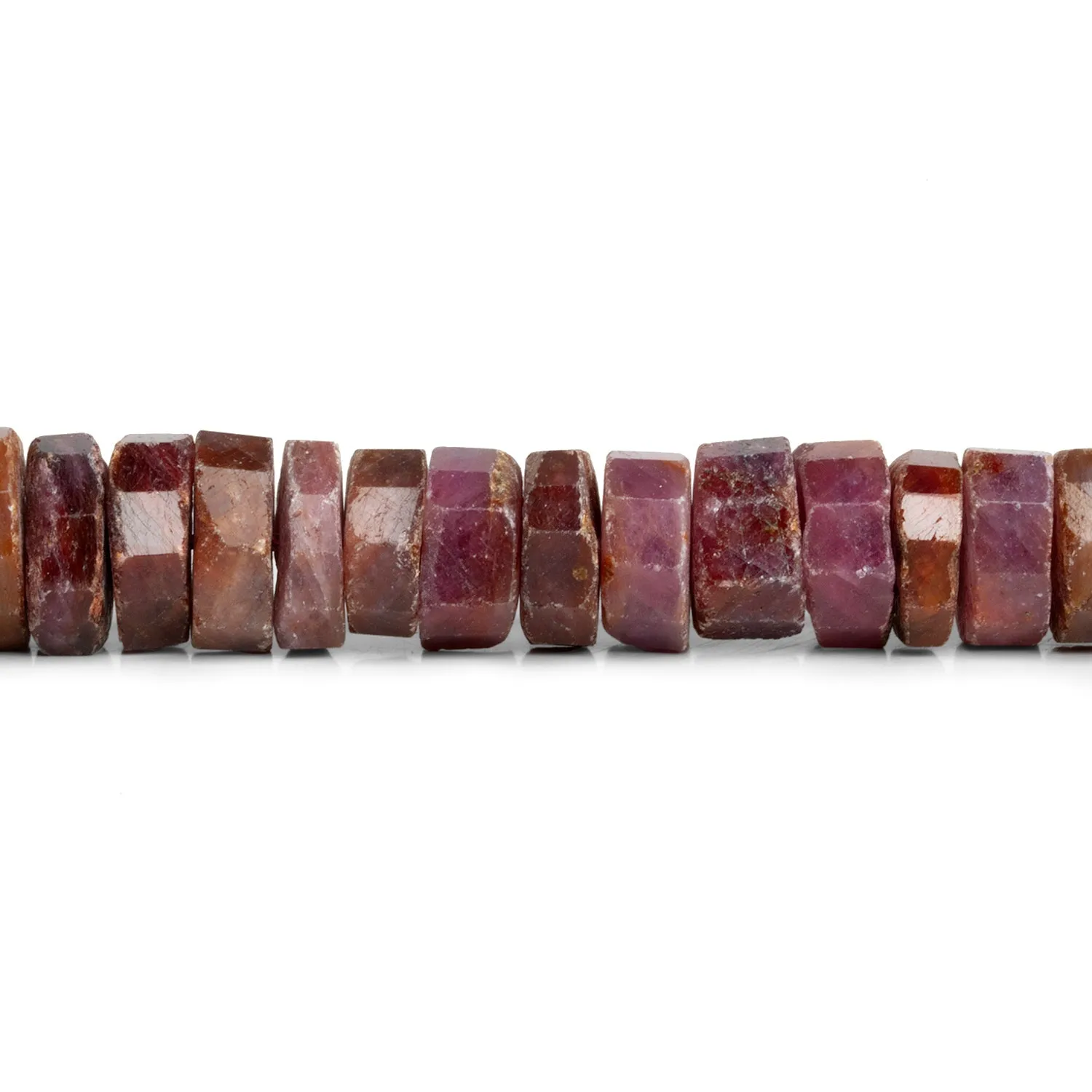 12-14mm Ruby Natural Crystal Heishis 16 inch 80 beads