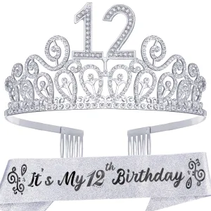 12th Birthday, 12th Birthday Gifts for Girls, 12th Birthday Sash, 12th Birthday Tiara