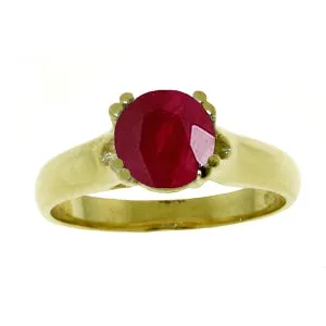 1.35 Carat 14K Solid Yellow Gold Reason To Love Ruby Ring