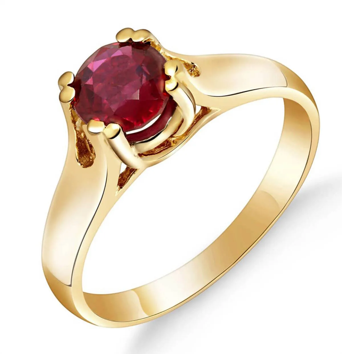 1.35 Carat 14K Solid Yellow Gold Reason To Love Ruby Ring