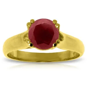 1.35 Carat 14K Solid Yellow Gold Reason To Love Ruby Ring