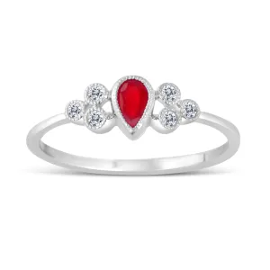 14K DAINTY PEAR RUBY RING  (118R403907W14RU1)