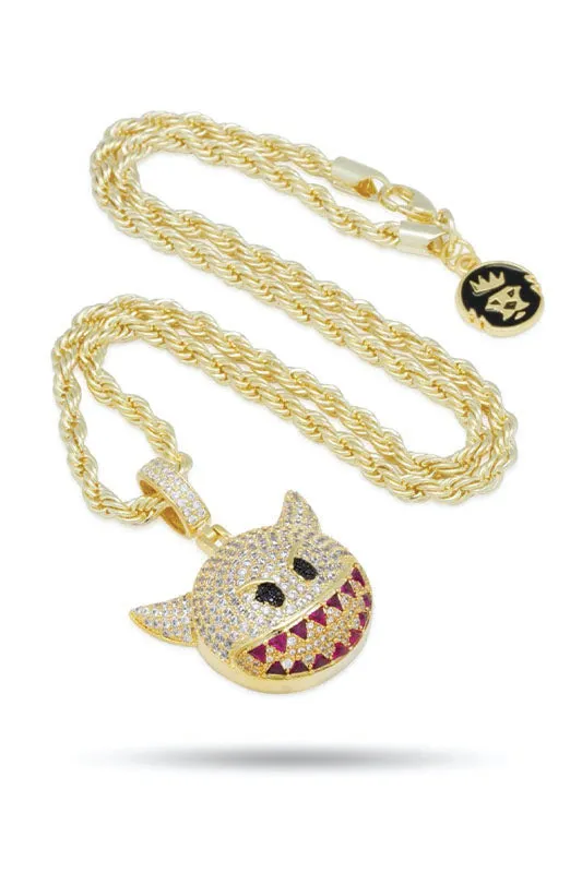 14K Gold Devil Emoji Necklace