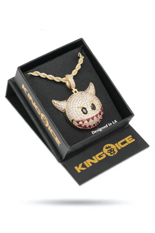 14K Gold Devil Emoji Necklace