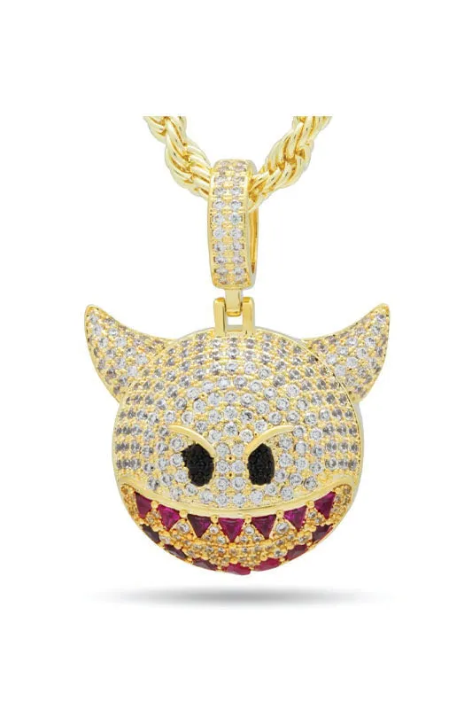 14K Gold Devil Emoji Necklace