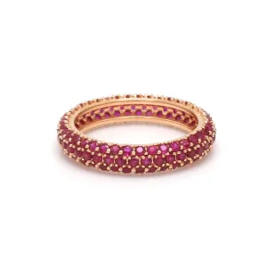 14K or 18K Gold Pave Ruby Eternity Band