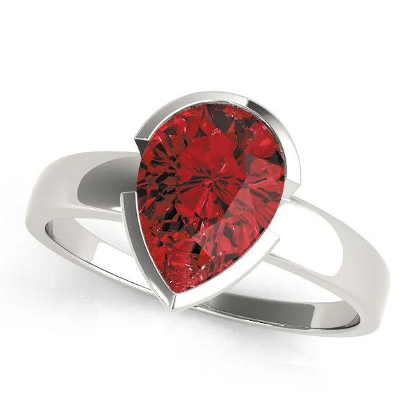 14K Ruby Pear Shape Ring