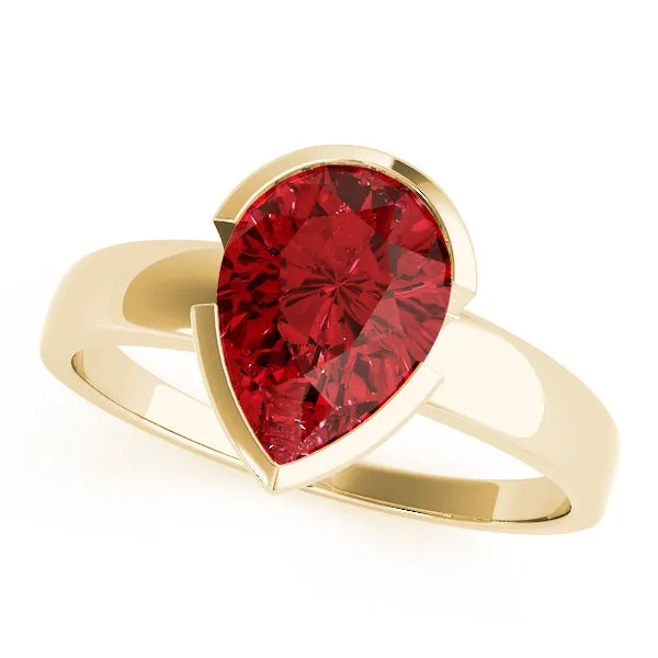 14K Ruby Pear Shape Ring