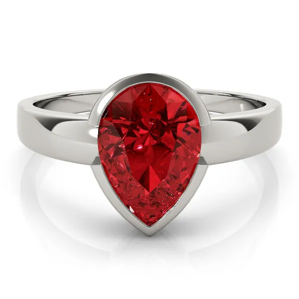 14K Ruby Pear Shape Ring