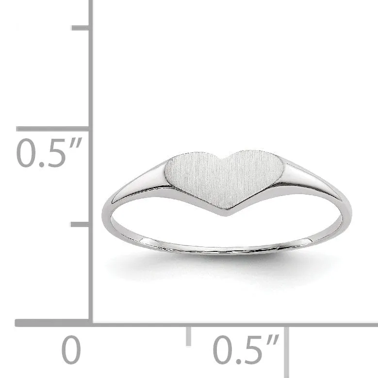 14k White Gold Heart Children's Ring