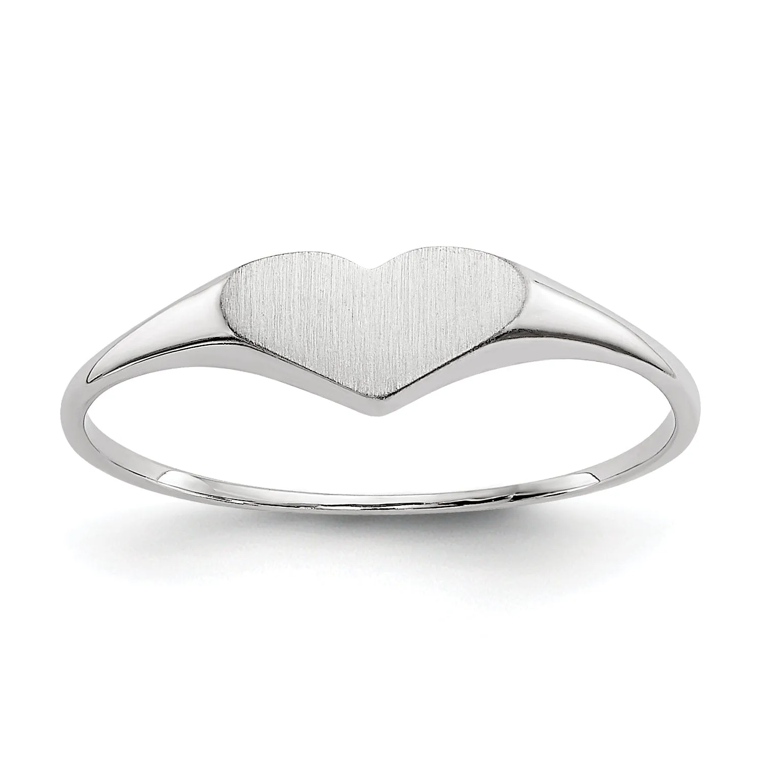 14k White Gold Heart Children's Ring