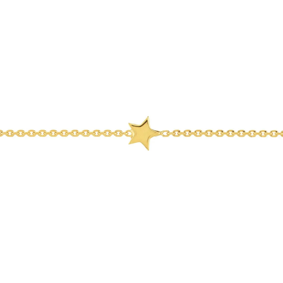 14K Yellow Gold Mini Star Station Anklet