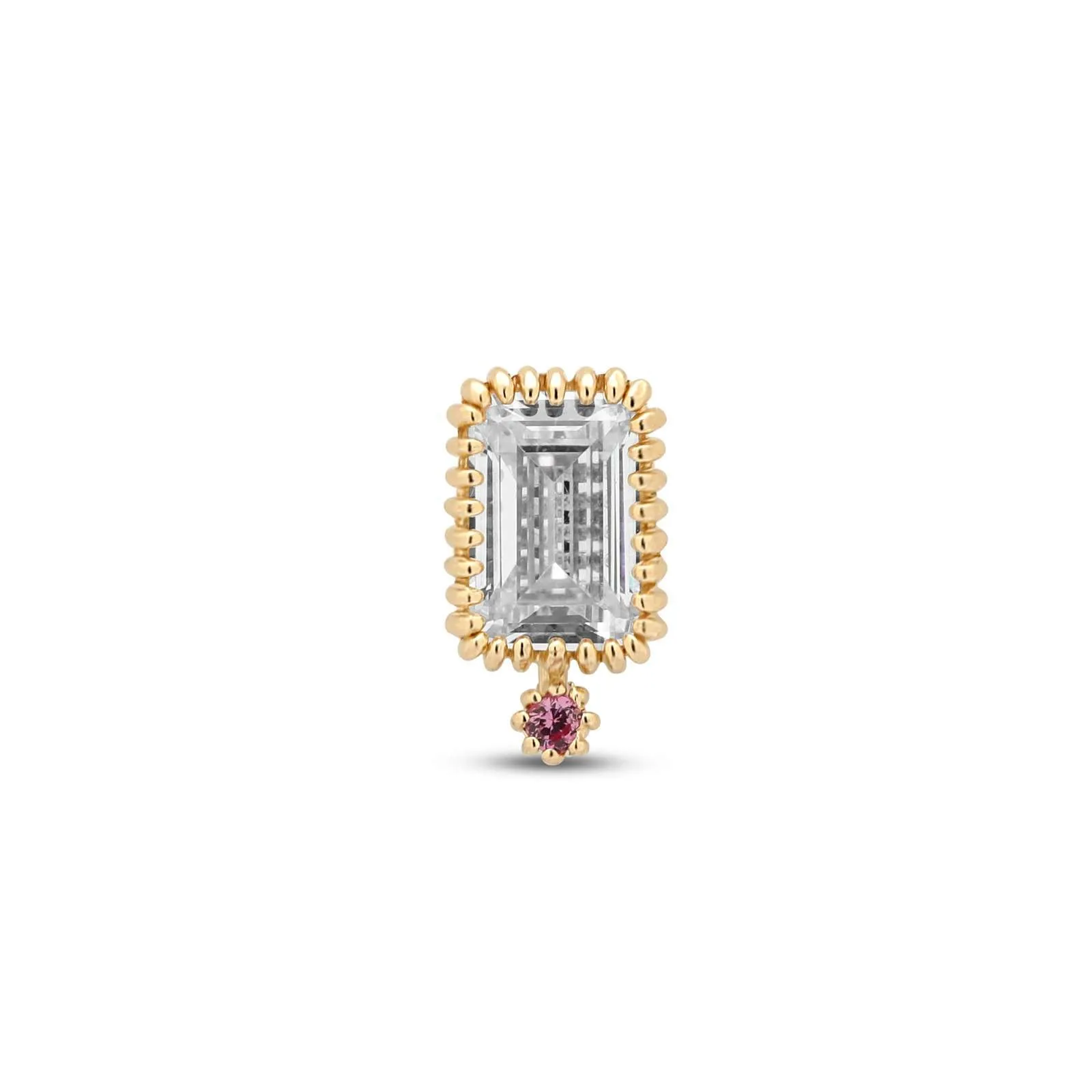 14kt Gold Threadless Attachment - Ruby