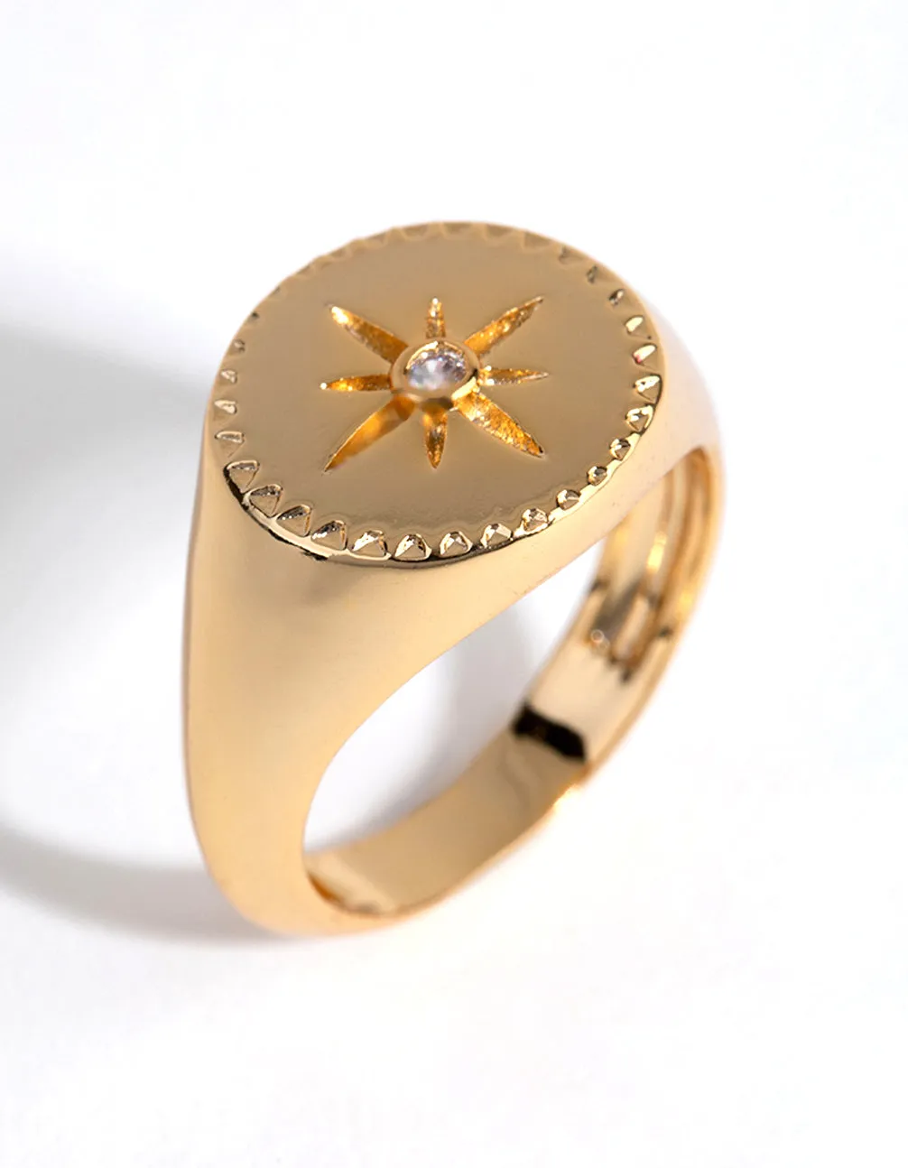 18ct Gold Plated Cubic Zirconia Starlet Ring