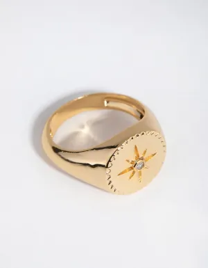 18ct Gold Plated Cubic Zirconia Starlet Ring