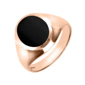 18ct Rose Gold Whitby Jet Medium Oval Signet Ring