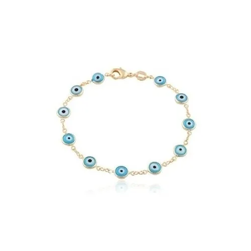 18k Gold Filled Light Blue Color Evil Eye Anklet bracelet