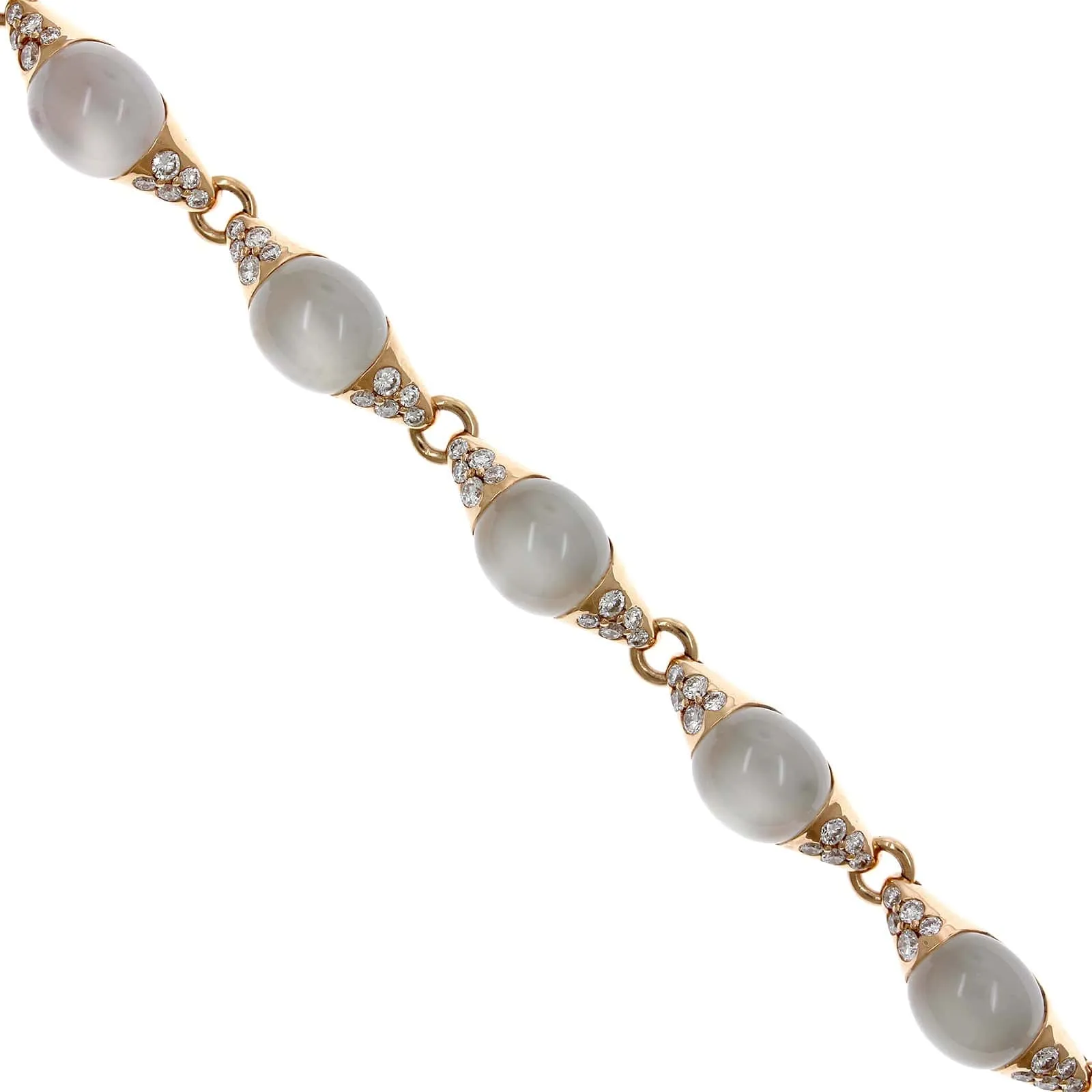 18K Rose Gold Moonstone Diamond Bracelet