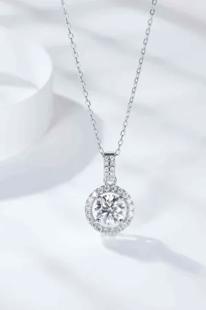 2 Carat Moissanite Round Pendant Necklace