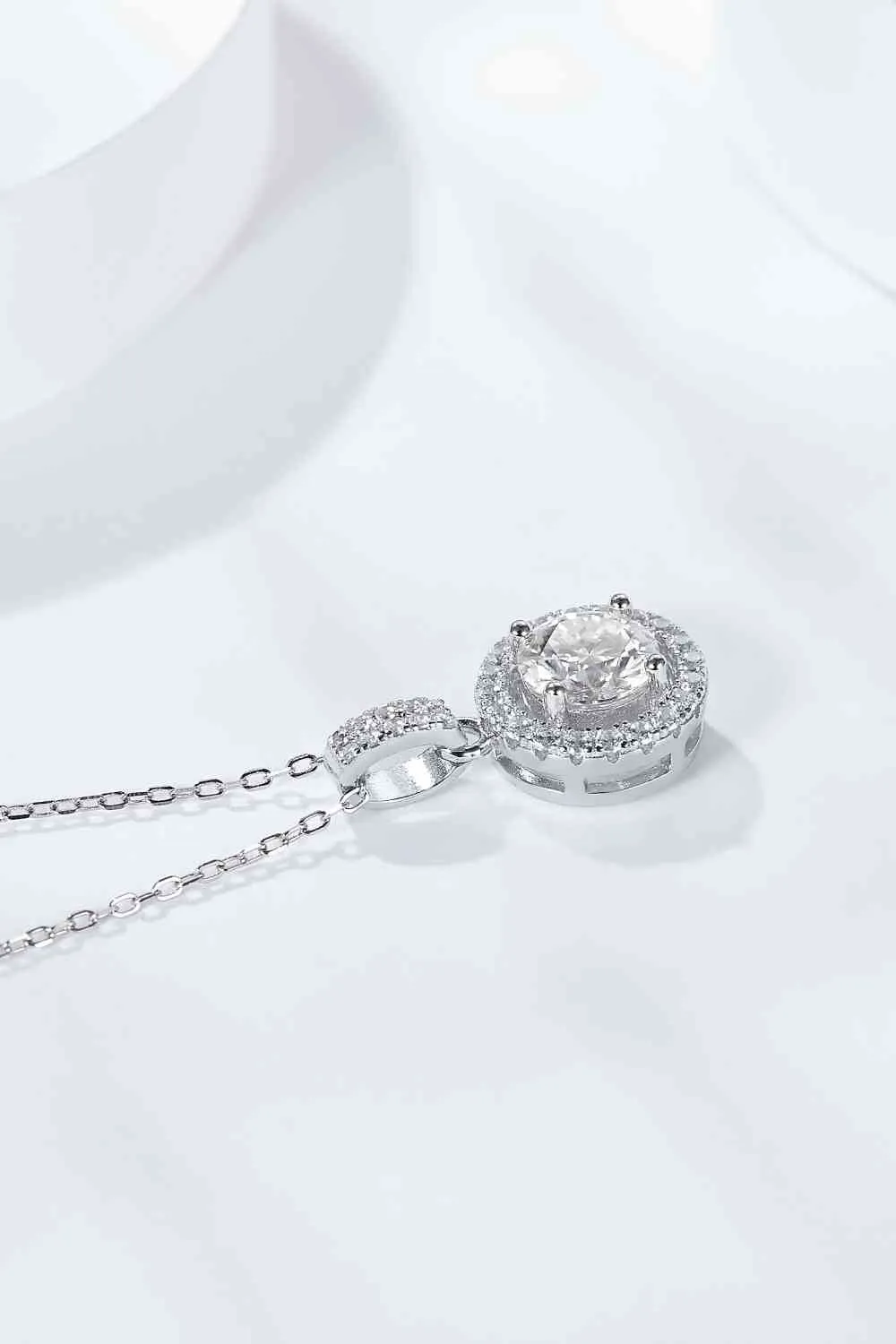 2 Carat Moissanite Round Pendant Necklace