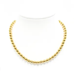 7MM 14K Gold-Filled Ball Beaded Choker/Necklace