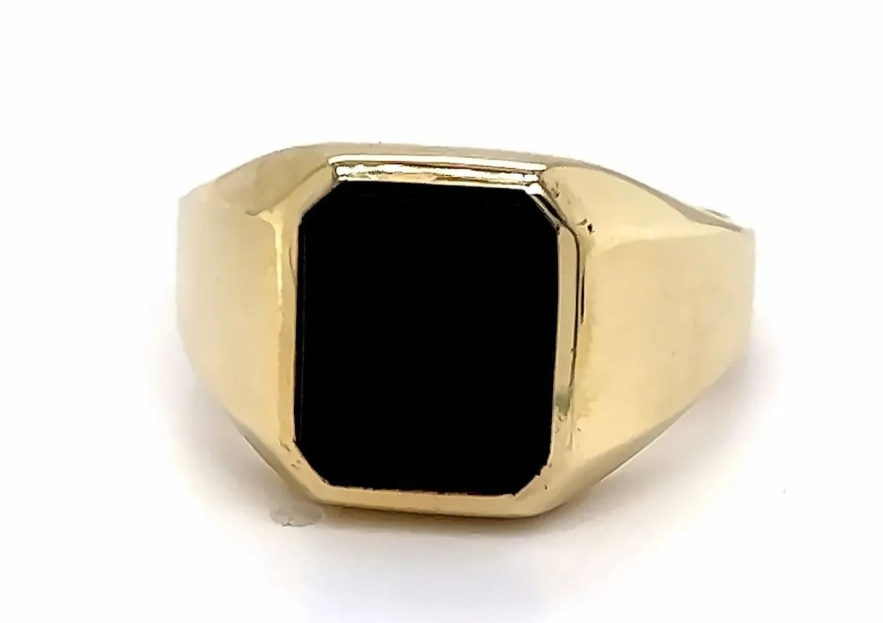 9ct Yellow Gold Onyx Signet Ring