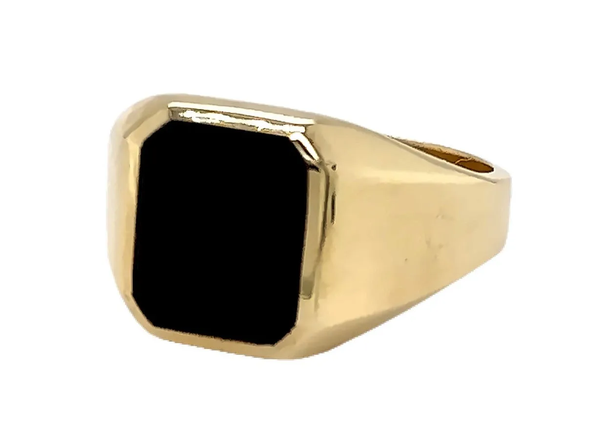 9ct Yellow Gold Onyx Signet Ring