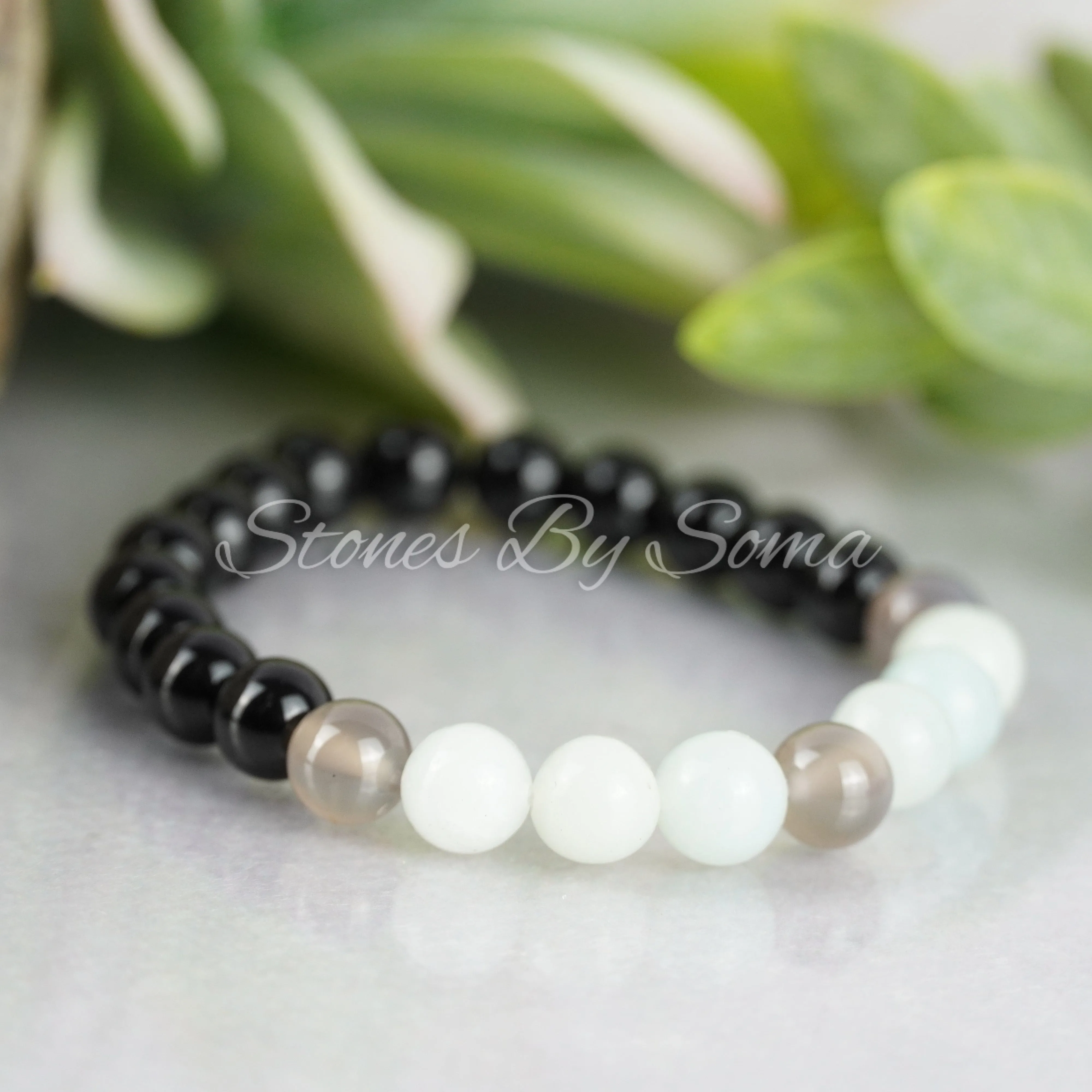 Amazonite & Black Moonstone (EMF Protection)