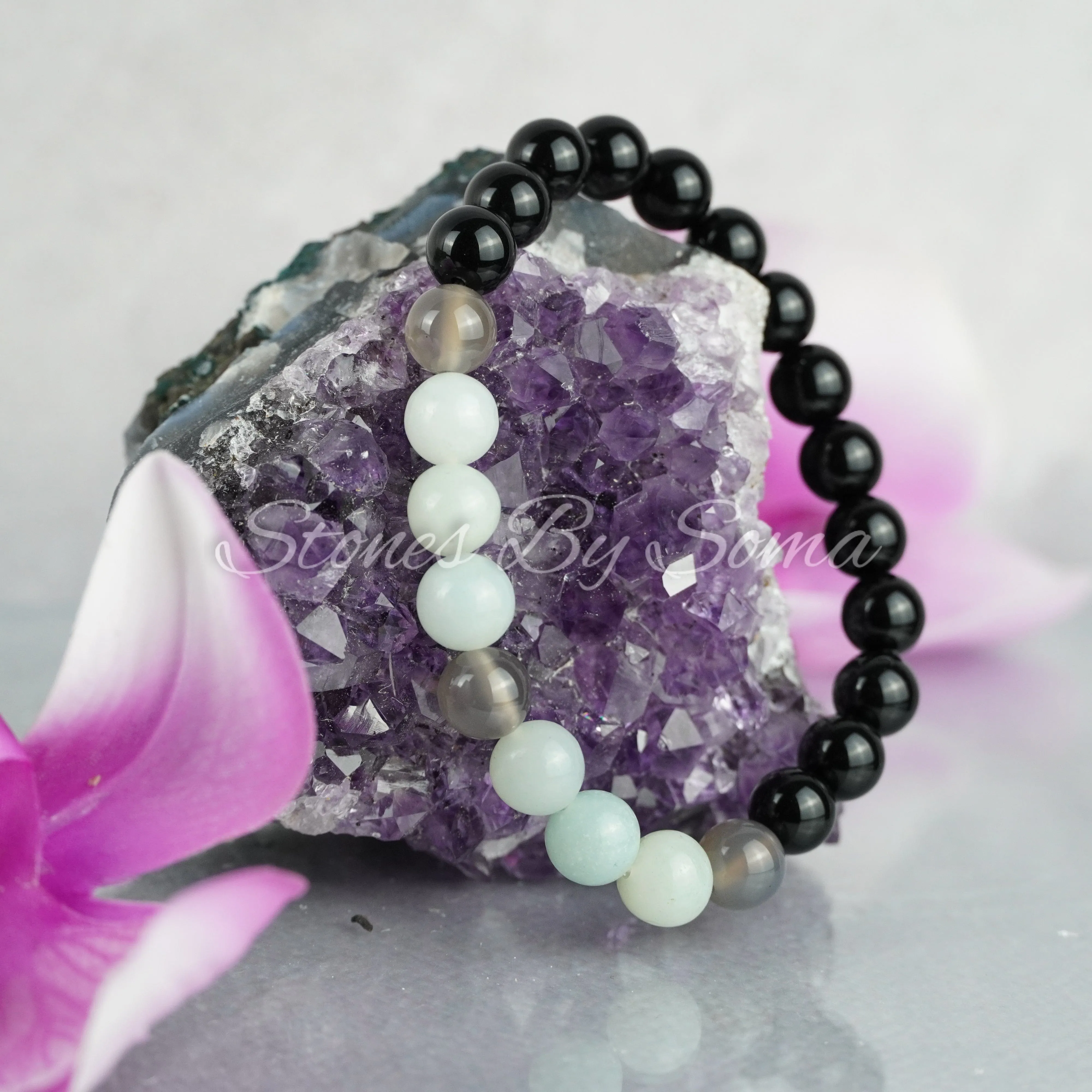 Amazonite & Black Moonstone (EMF Protection)