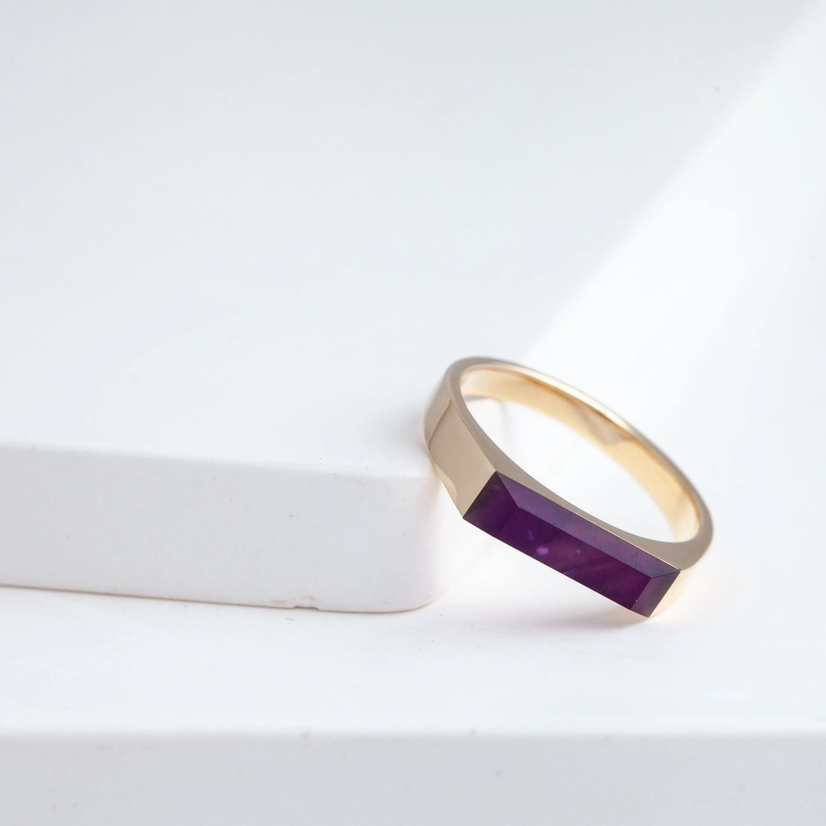 Amethyst signet ring