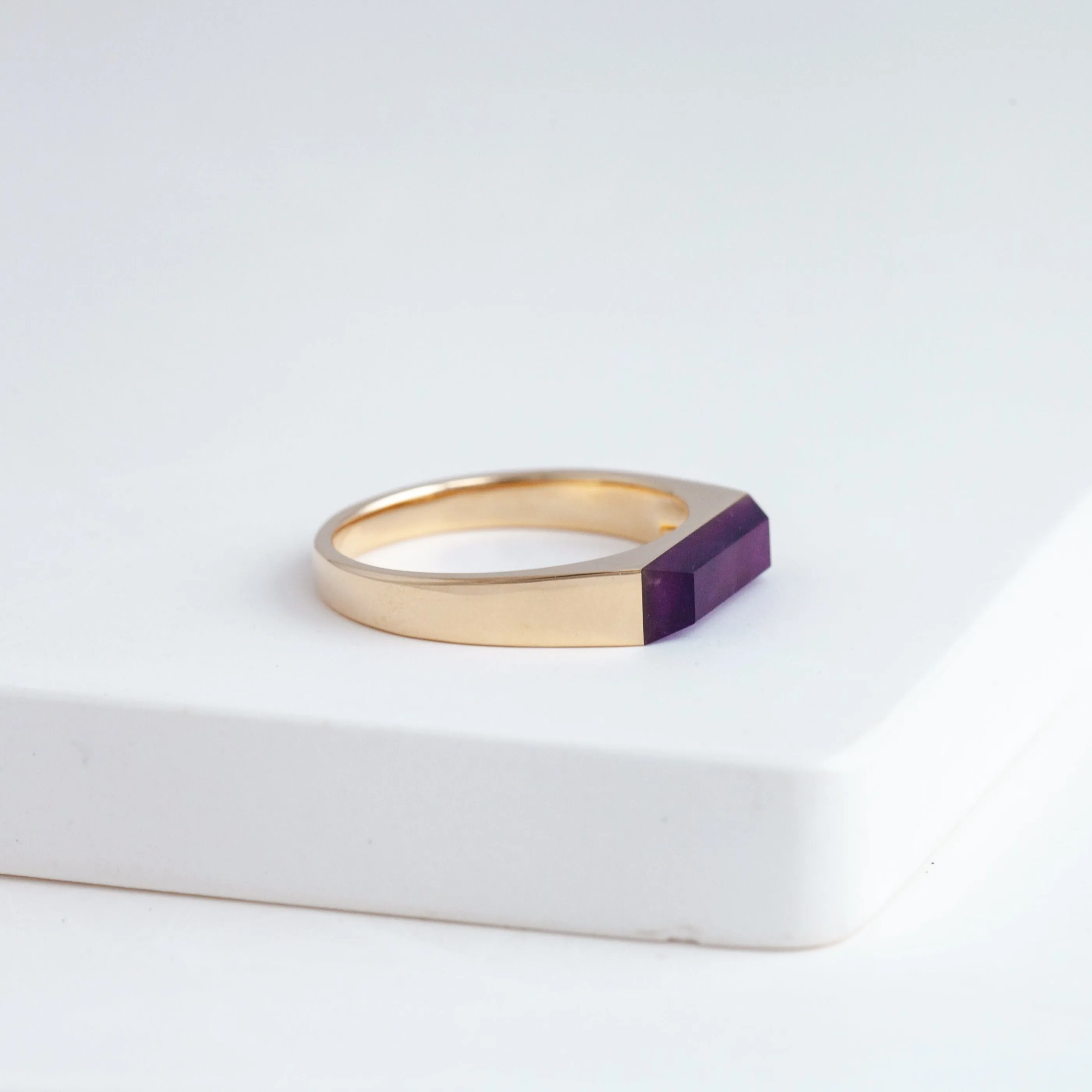 Amethyst signet ring