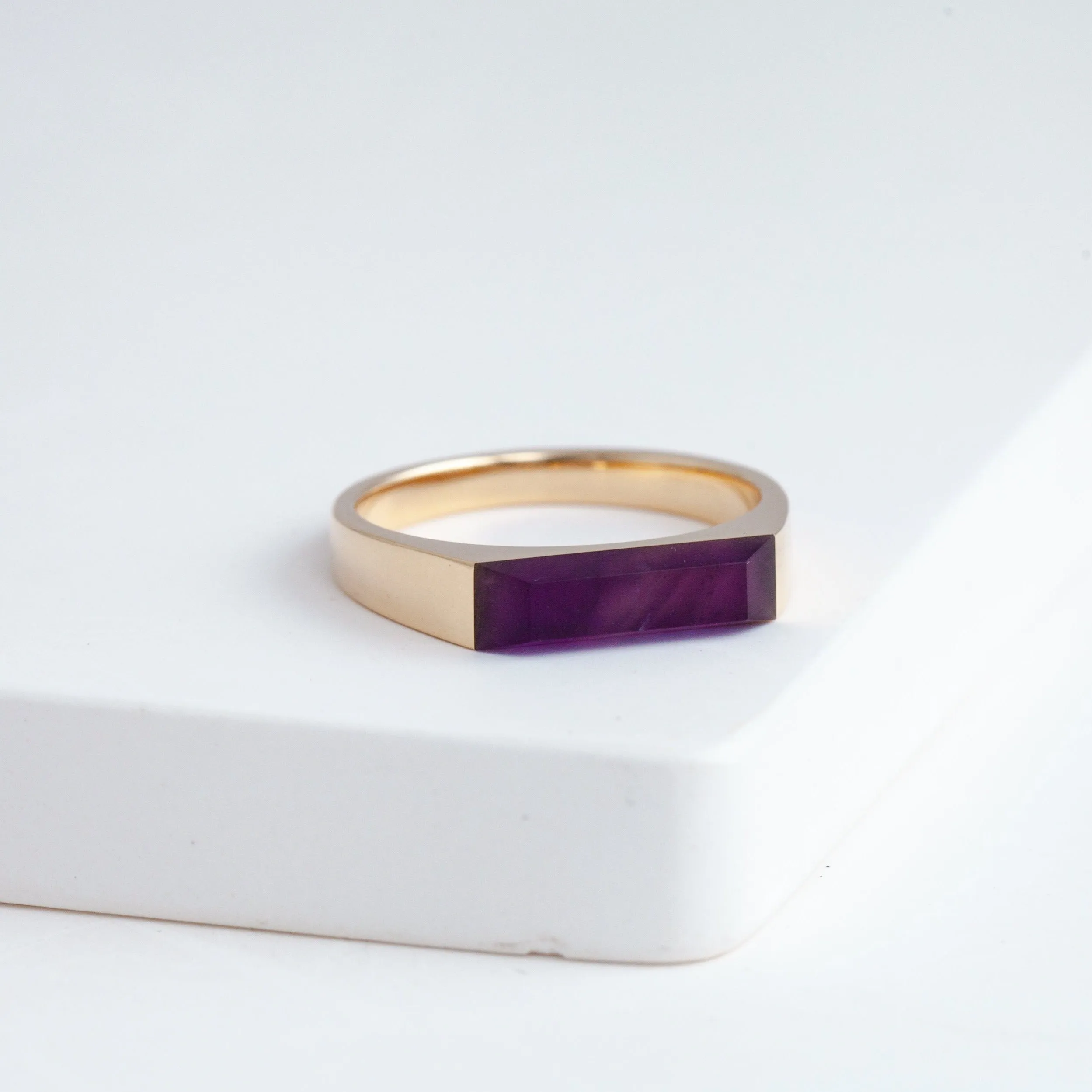 Amethyst signet ring