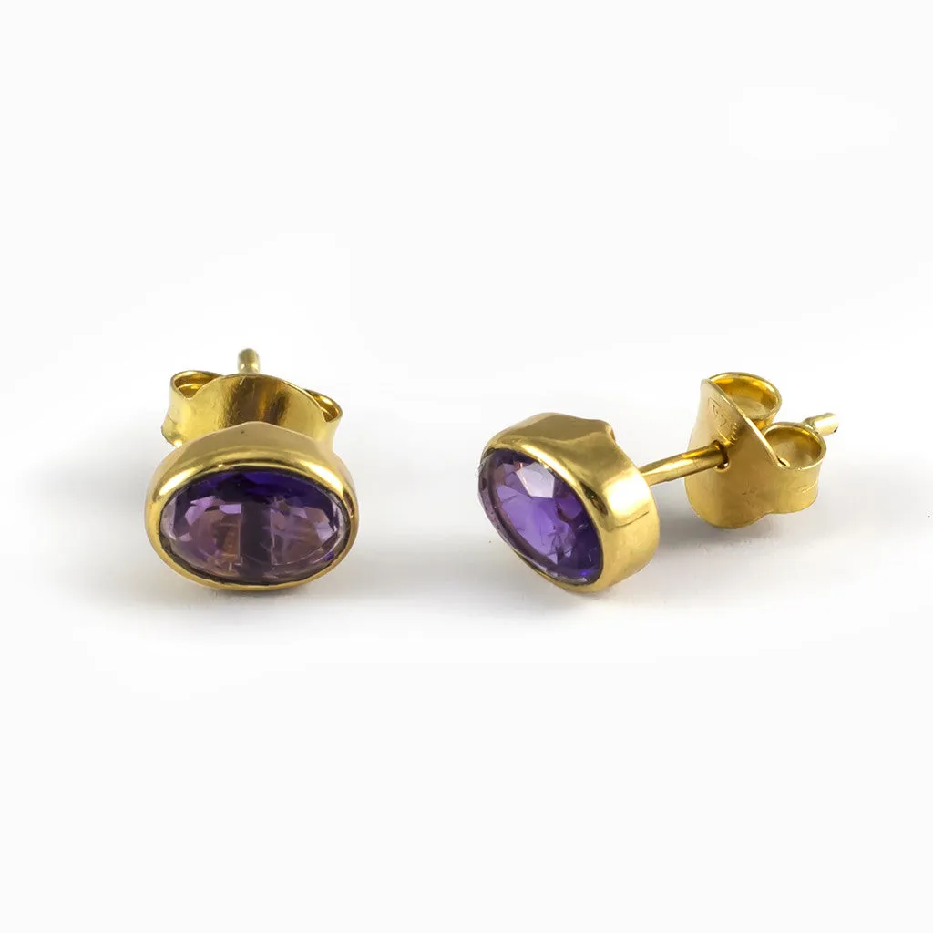 Amethyst Stud Earrings