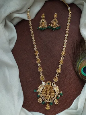 Antique 3D Nagas Zircon Stones Traditional Long Haram Set