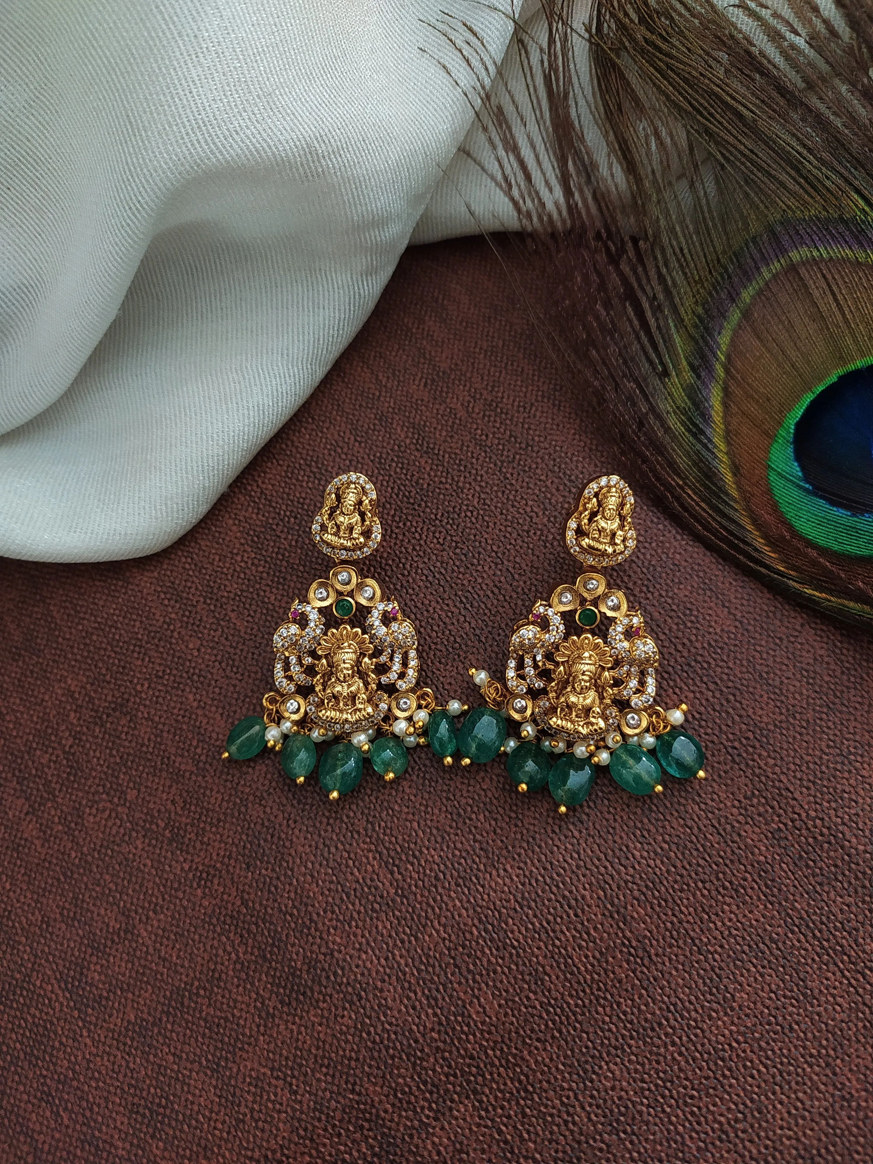 Antique 3D Nagas Zircon Stones Traditional Long Haram Set