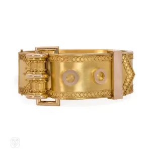 Antique gold buckled cuff bracelet