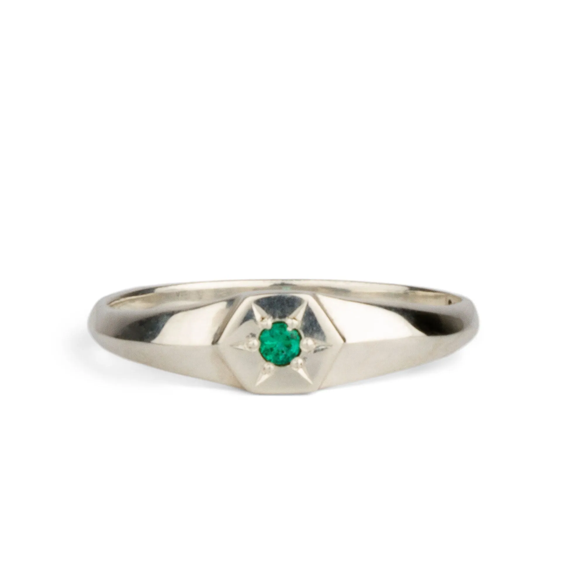 Astra Star Signet Ring - May - Emerald