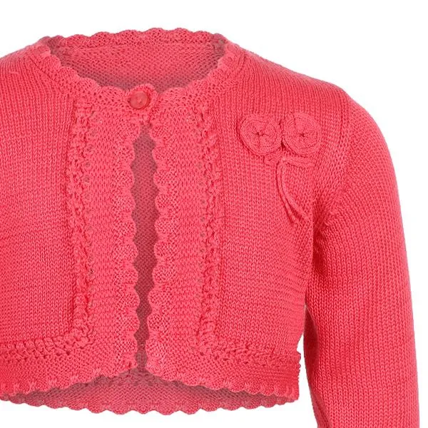 BABY GIRL CORAL KNIT BOLERO JACKET