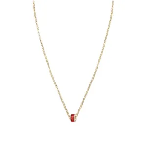 Baguette Ruby - Love : Heart Beat Fine Belcher Chain Necklace