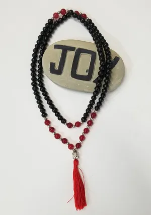 Beaded Tassel Mala Onyx