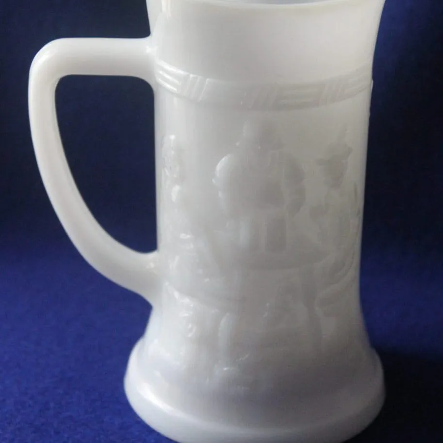 Beer Mug, Tiara, Pub/Bar Scene, Milk Glass, Vintage