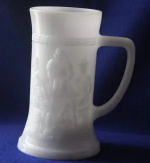 Beer Mug, Tiara, Pub/Bar Scene, Milk Glass, Vintage