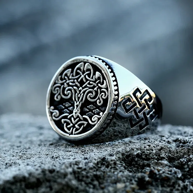 Beier New Style 316L Stainless Steel Tree of Life Signet Ring Classic Men Viking Amulet Rings Nordic Jewelry For Men Wholesale