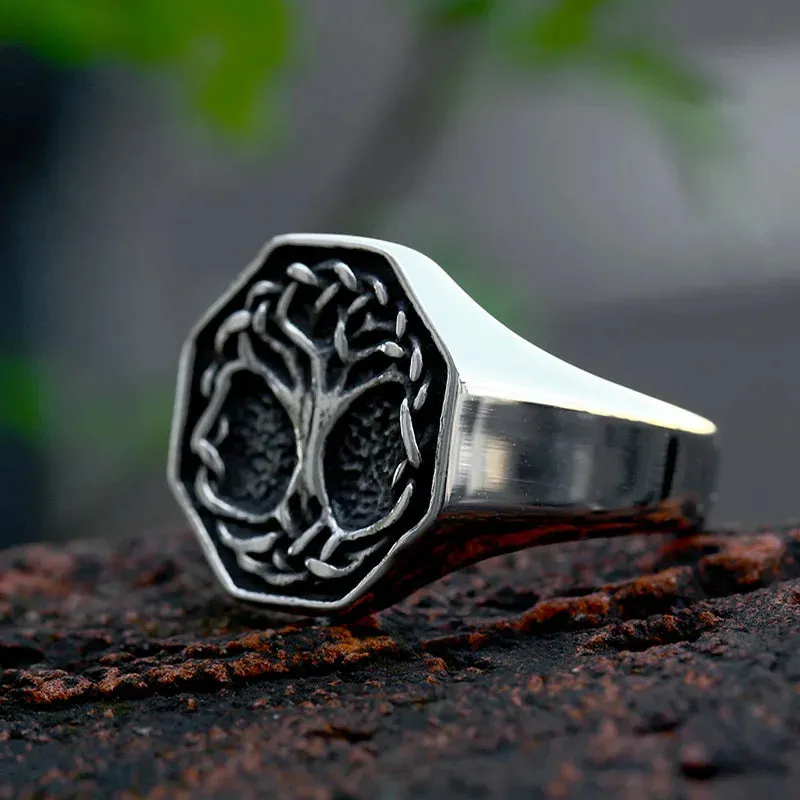 Beier New Style 316L Stainless Steel Tree of Life Signet Ring Classic Men Viking Amulet Rings Nordic Jewelry For Men Wholesale