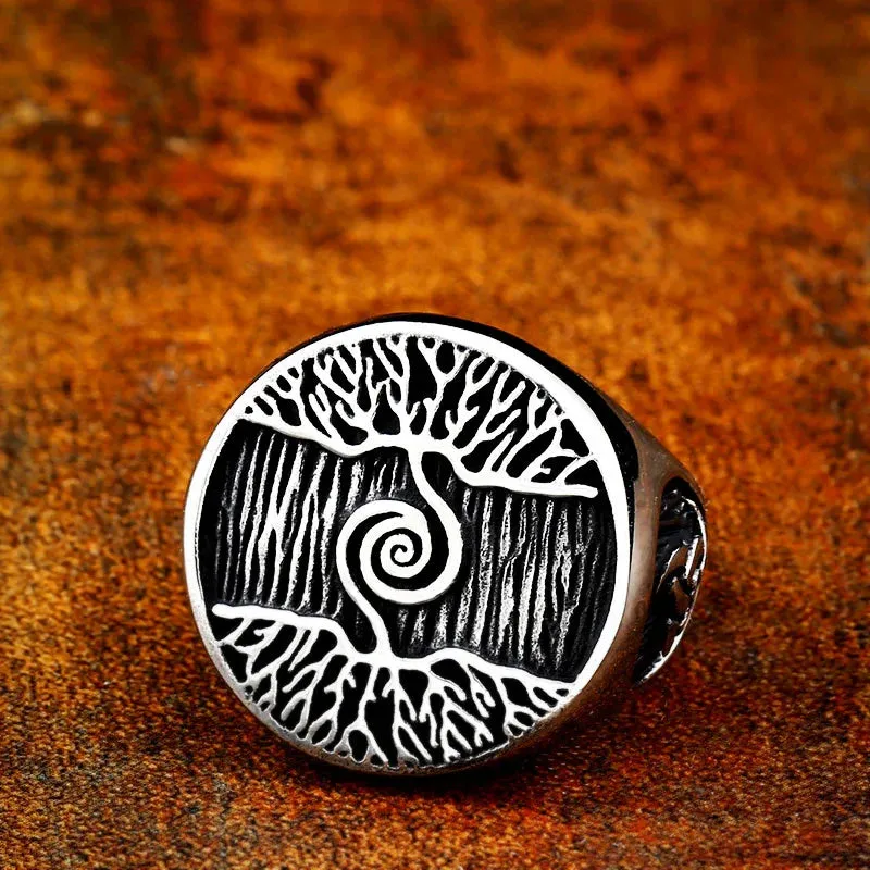 Beier New Style 316L Stainless Steel Tree of Life Signet Ring Classic Men Viking Amulet Rings Nordic Jewelry For Men Wholesale