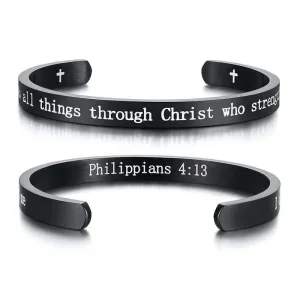 Bible Verse Bracelet <br> I Can Do All Things Through Christ (Cuff)