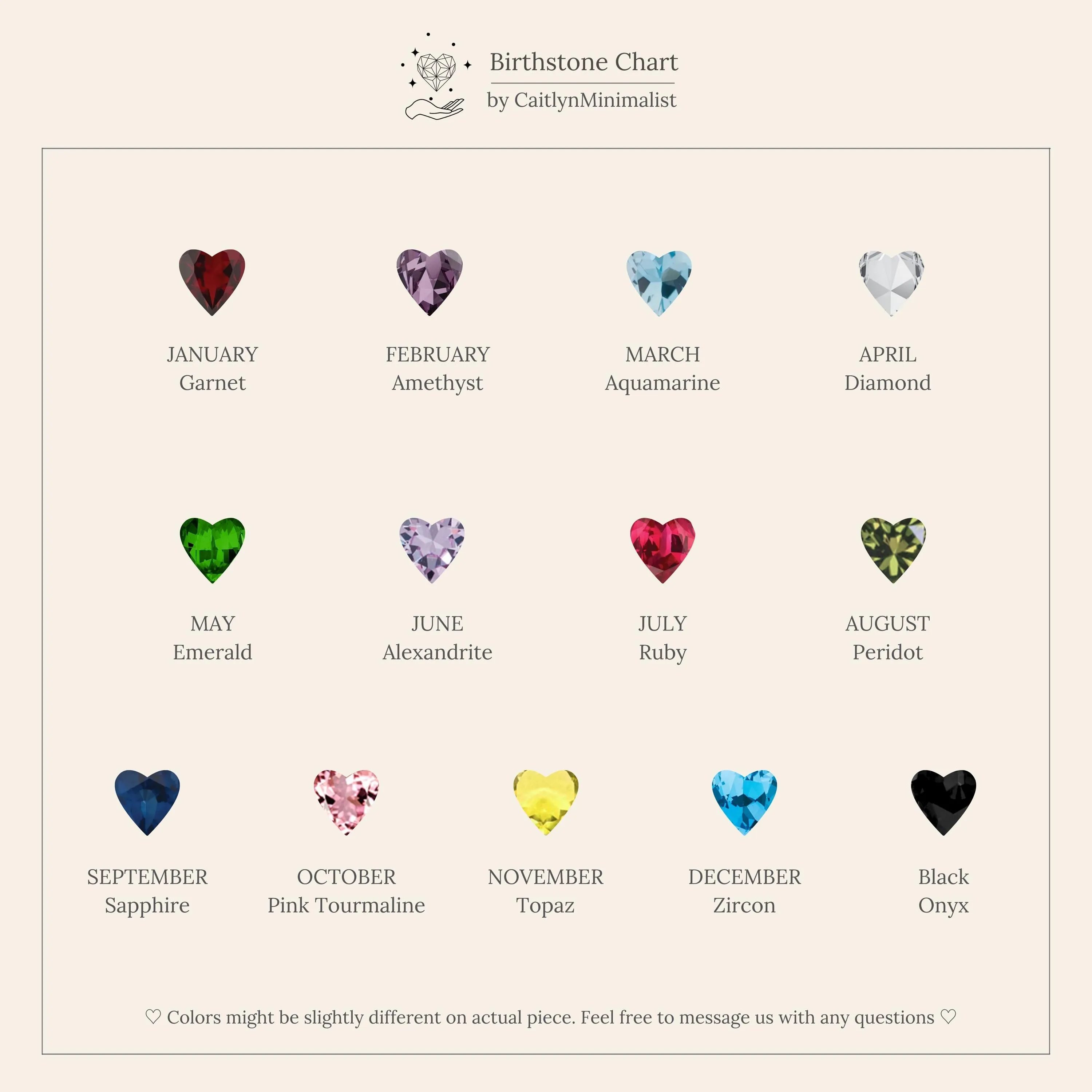 Birthstone Heart Signet Ring