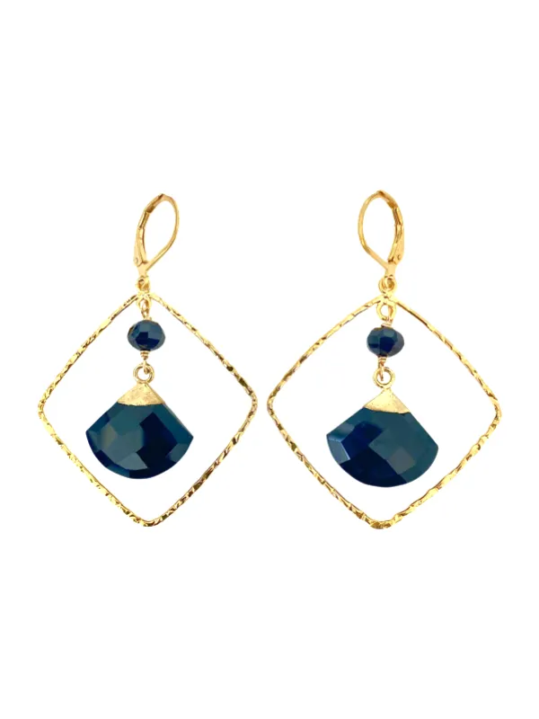 Black Diamond Fan Earrings