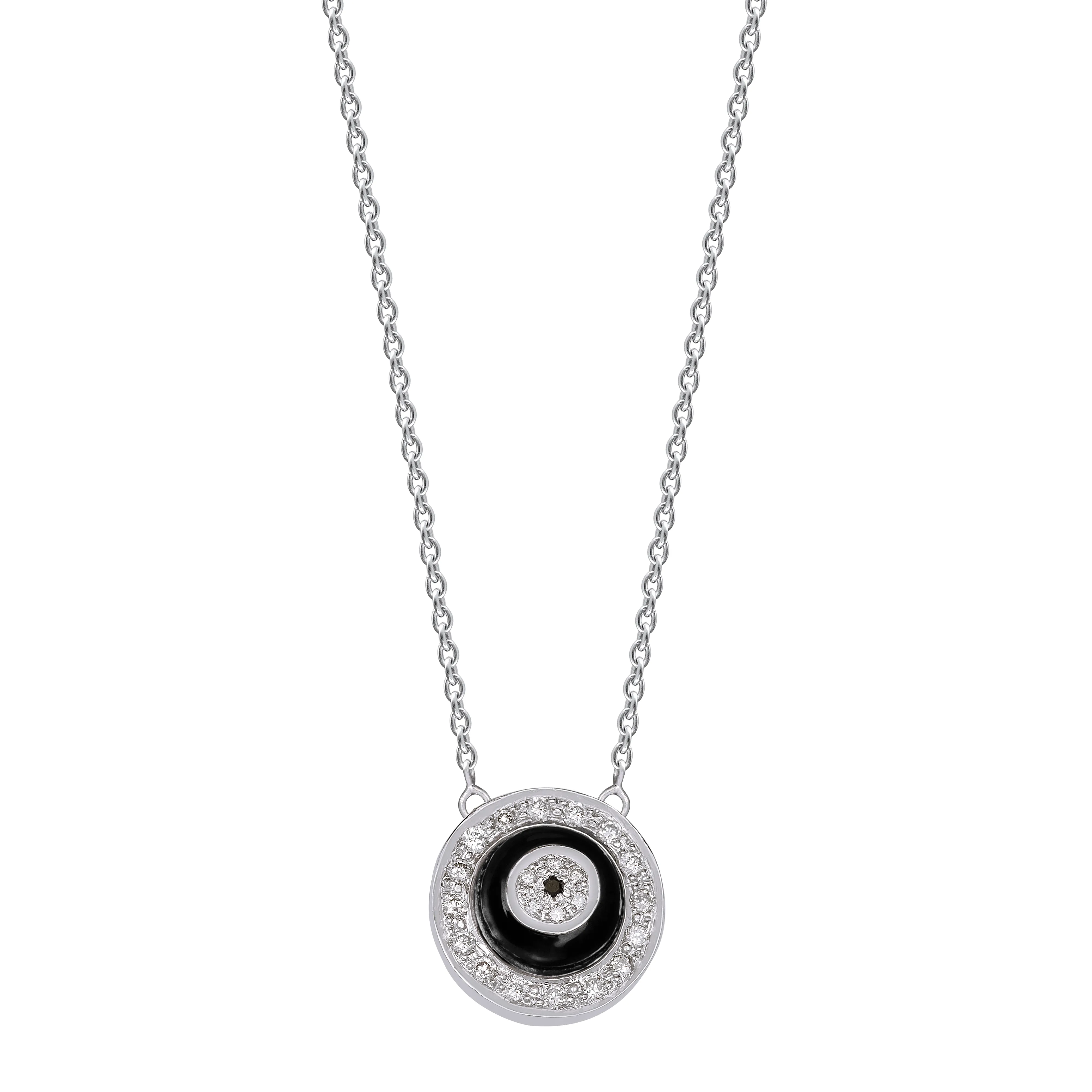 Black Onyx Donut Diamond Chain Pendant